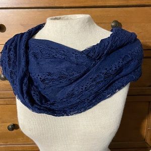 Infinity Blue Lace Handmade Loop Scarf